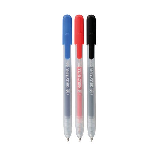 Gelly Roll Classic Retractable Gel Pens, 3 - Pack Red - Blue - Black