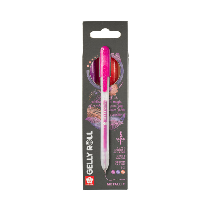 Stylos gel métallisés Sakura Gelly Roll, lot de 3