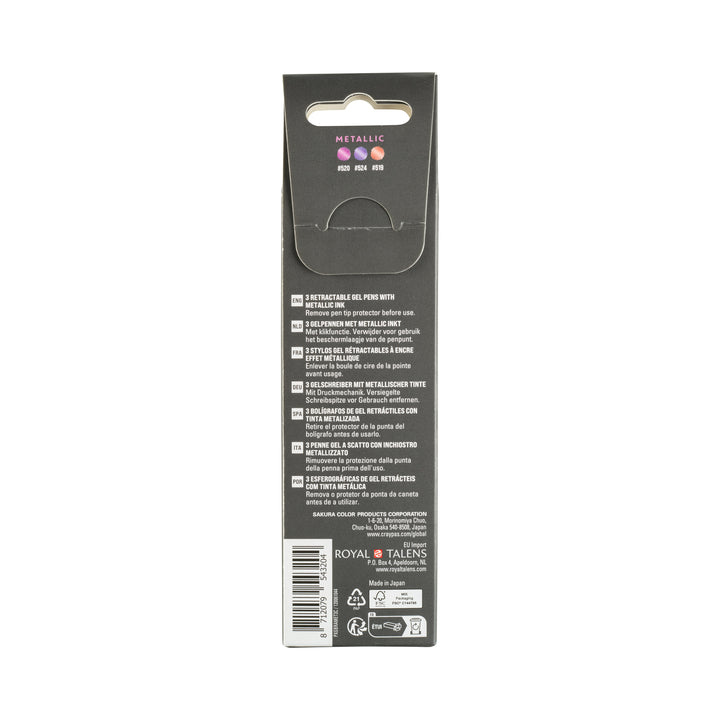 Stylos gel métallisés Sakura Gelly Roll, lot de 3