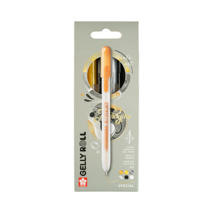 Sakura Gelly Roll gelpennen met klikfunctie, speciale 6-set