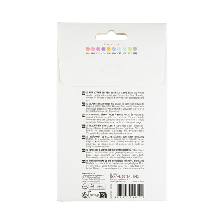 Gelly Roll Stardust Retractable Glitter Gel Pens, 10 - Pack