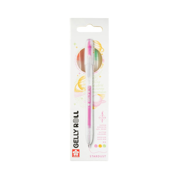 Gelly Roll Stardust Retractable Glitter Gel Pens, 3 - Pack Orange - Rose - Emerald