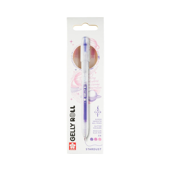 Gelly Roll Stardust Retractable Glitter Gel Pens, 3 - Pack Pink - Rose - Purple