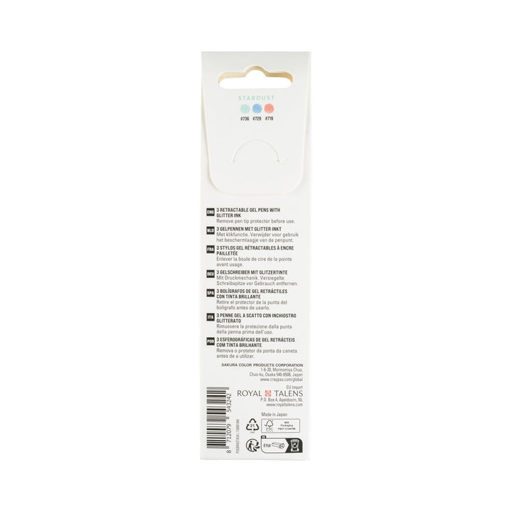 Gelly Roll Stardust Retractable Glitter Gel Pens, 3 - Pack Red - Blue - Green