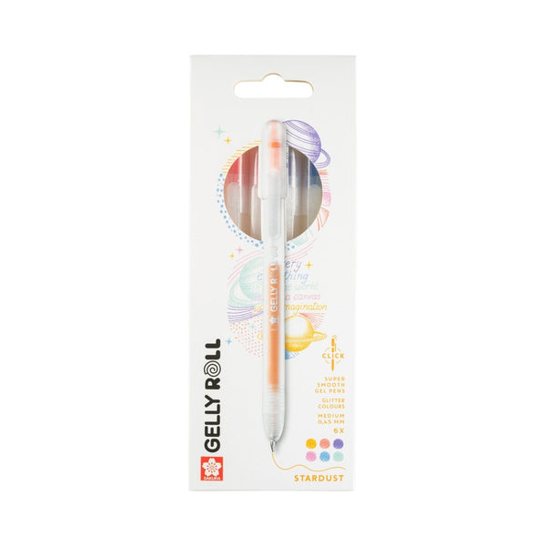 Gelly Roll Stardust Retractable Glitter Gel Pens, 6 - Pack