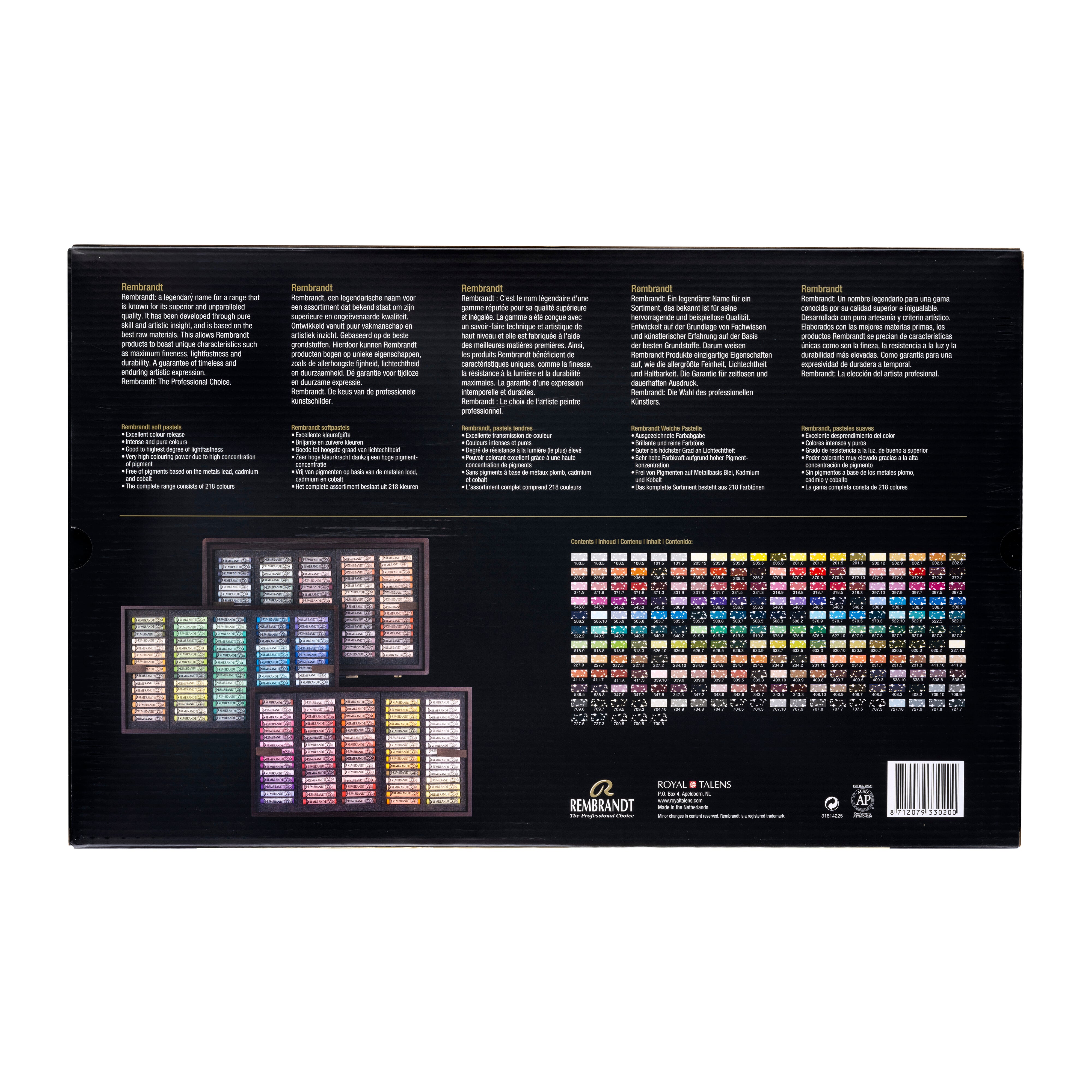 Rembrandt Soft pastel wooden box set Excellent | 225 whole pastels