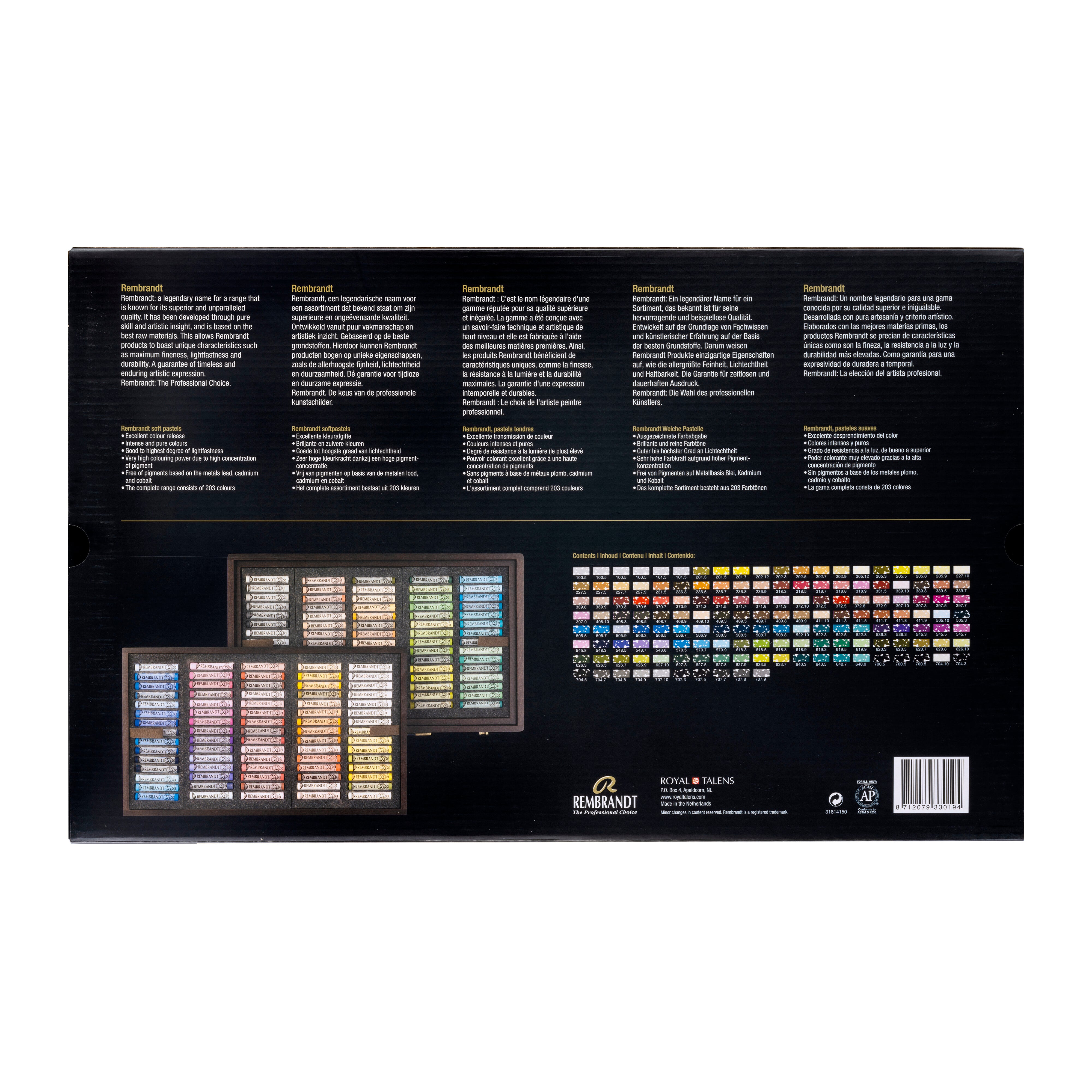 Rembrandt Soft pastel wooden box set General Selection Master | 150 wh