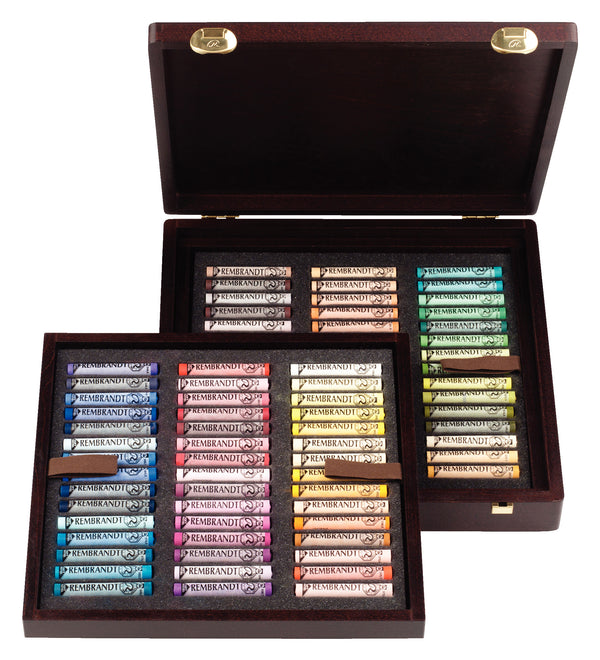 Rembrandt Soft pastel wooden box set Portrait Selection Professional | 90 whole pastels