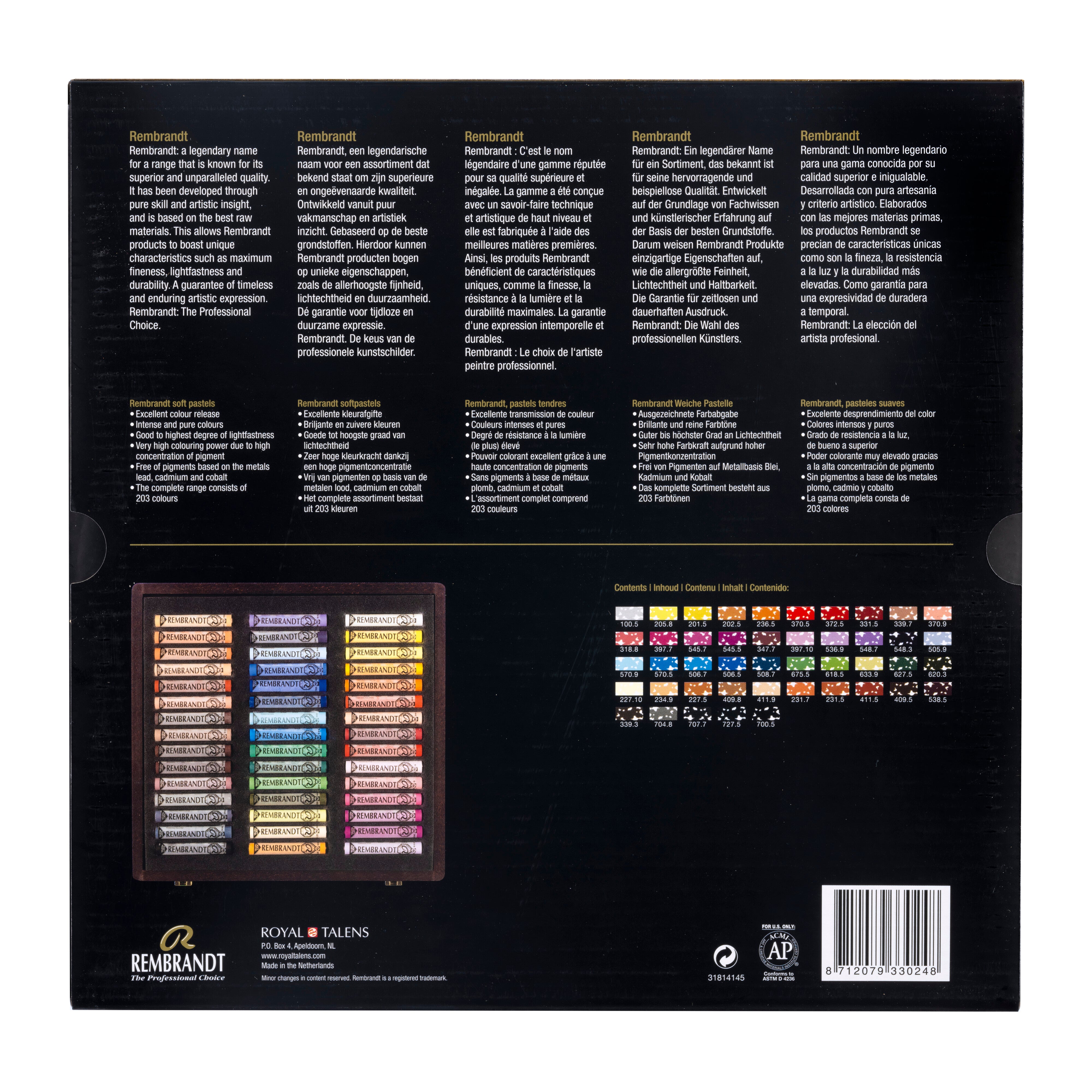 Rembrandt Soft pastel wooden box set Portrait Selection Traditional |