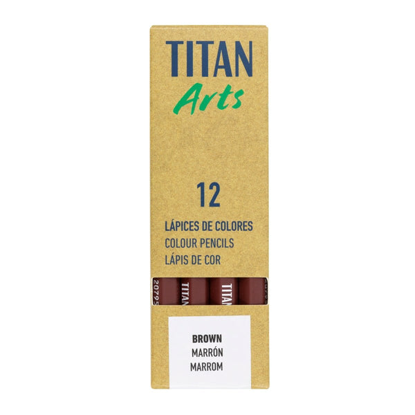TITAN Arts Set of 12 Brown Coloured Pencils