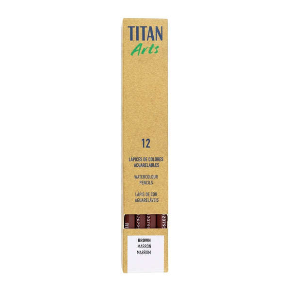 TITAN Arts Set of 12 Brown Coloured Pencils