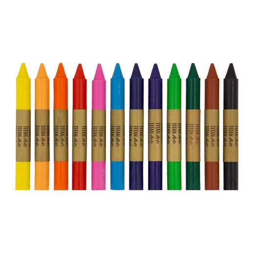 TITAN Arts Set of 12 Coloured Wax Crayons