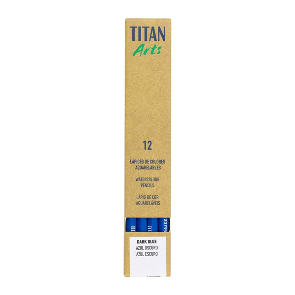 TITAN Arts Set of 12 Dark Blue Coloured Pencils