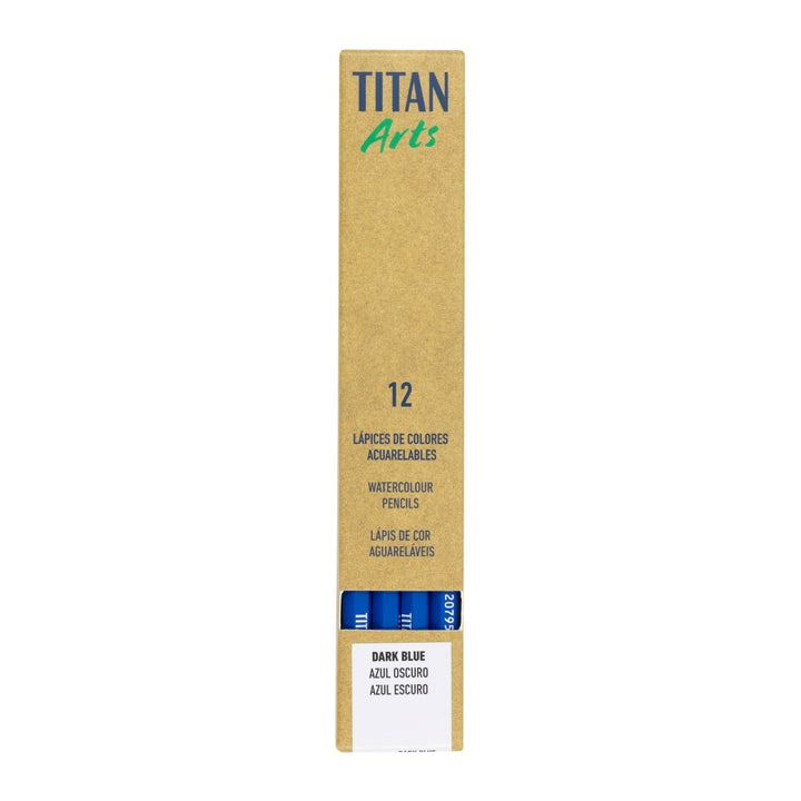 TITAN Arts Set de 12 Lápices de Color Azul Oscuro