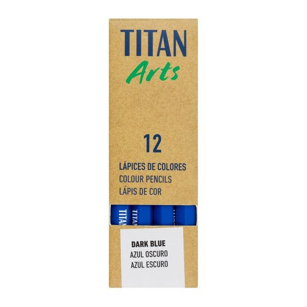 TITAN Arts Set of 12 Dark Blue Coloured Pencils