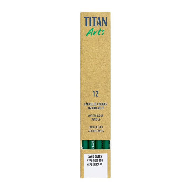 TITAN Arts Set de 12 Lápices de Color Verde Oscuro