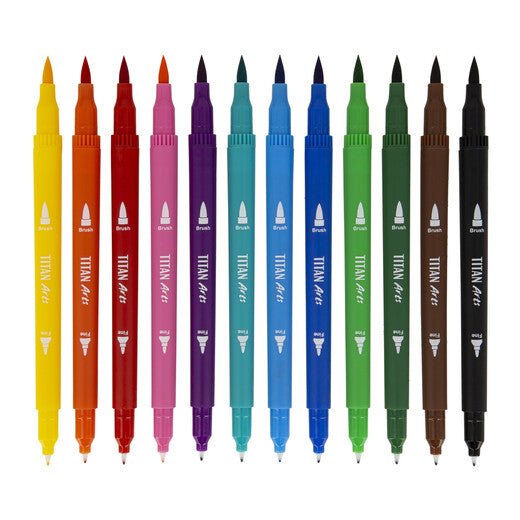 TITAN Arts Set of 12 Dual Tip Pens