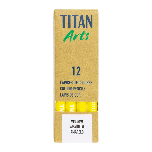TITAN Arts Set of 12 Lemon Yellow Coloured Pencils