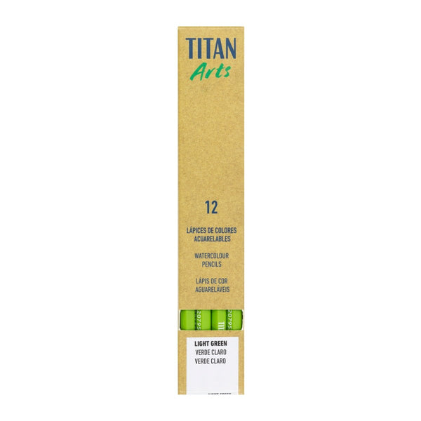TITAN Arts Set of 12 Light Green Coloured Pencils