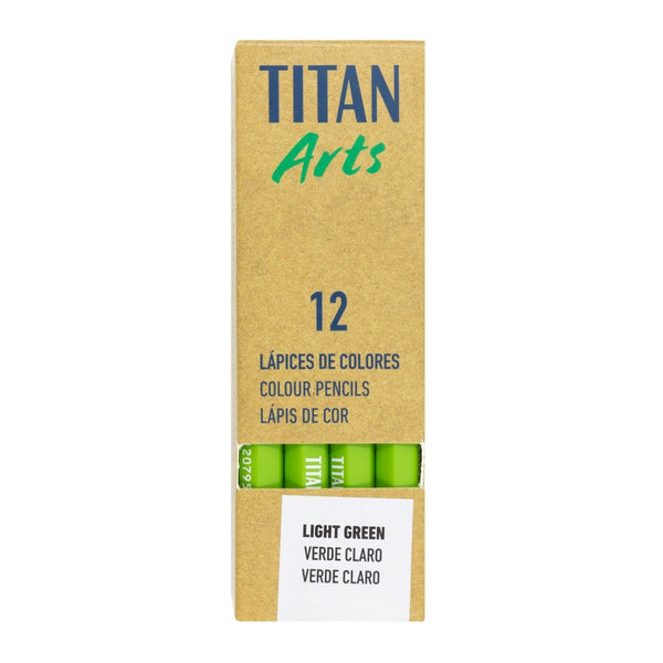 TITAN Arts Set of 12 Light Green Coloured Pencils