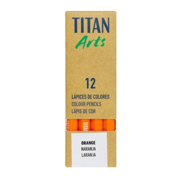 TITAN Arts Set of 12 Orange Coloured Pencils
