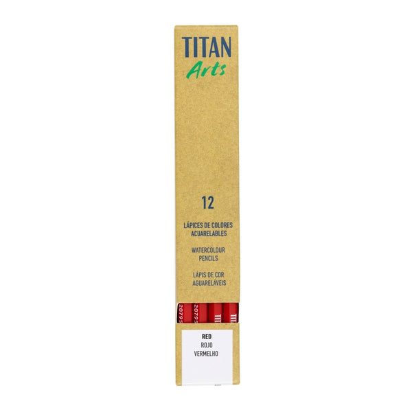 TITAN Arts Set of 12 Red Coloured Pencils