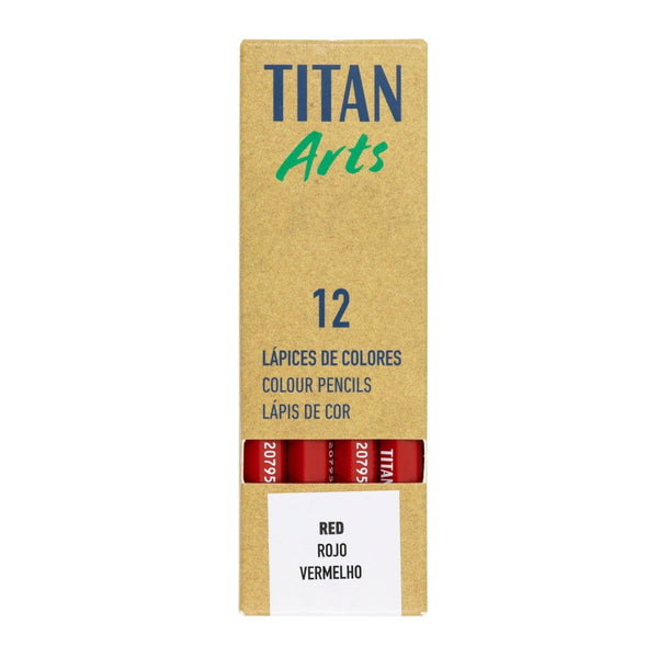 TITAN Arts Set of 12 Red Coloured Pencils