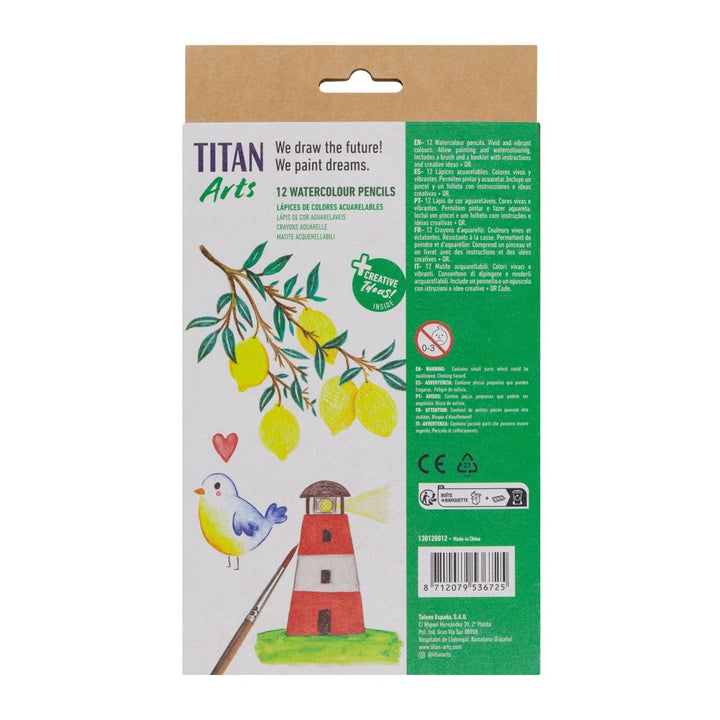 TITAN Arts Set de 12 Lápices Acuarelables
