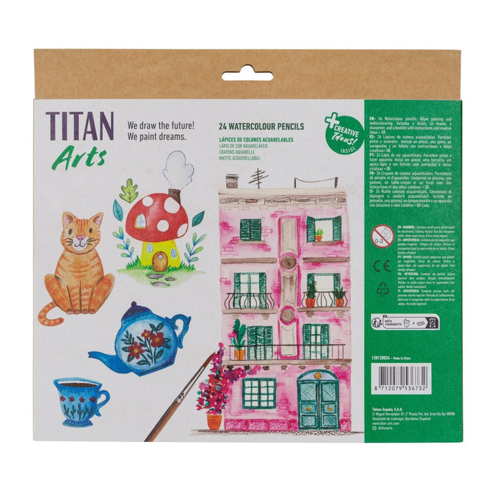 TITAN Arts Set de 24 Lápices Acuarelables
