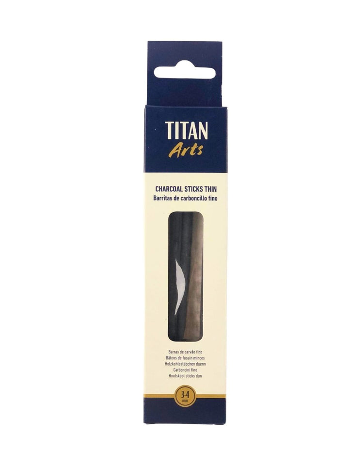 TITAN Arts Thin Round Charcoals 3-4mm