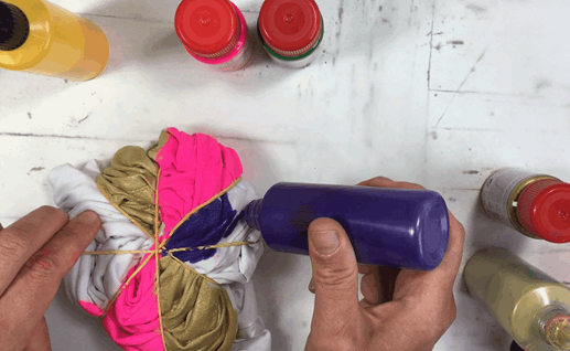 Tie dye T-shirt using textile paint