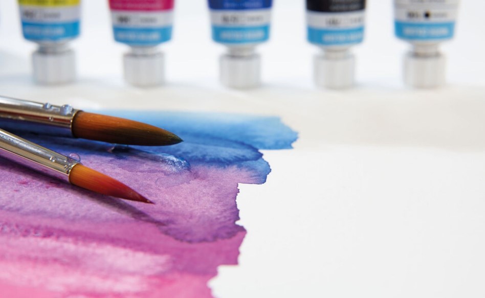Colour mixing with watercolour paint