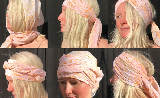 Upcycle textile into a scarf or headband 