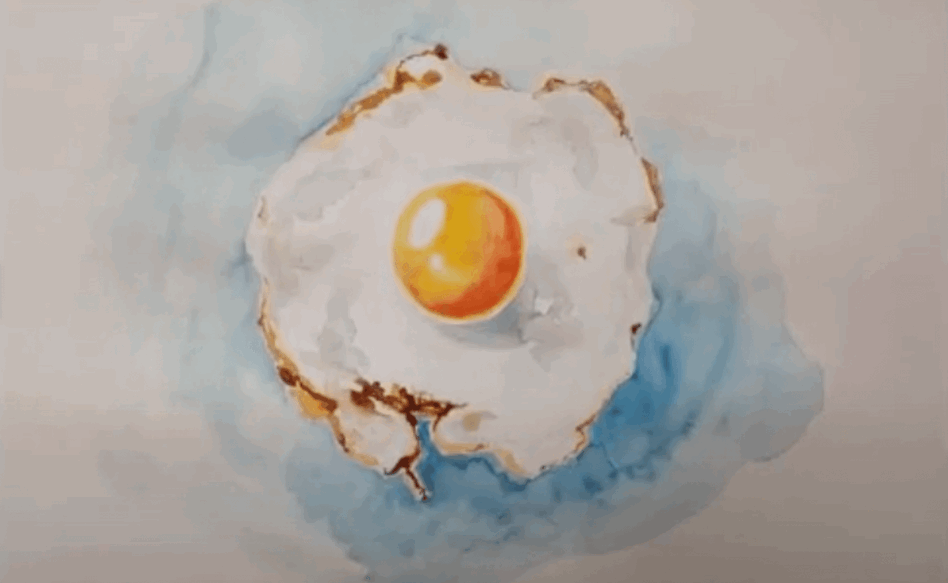 Paint a fried egg