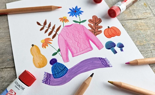 Das Pullover-Wetter durch Illustration zelebrieren