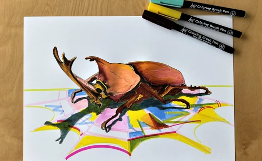 Zeichnen eines japanischen Käfers 