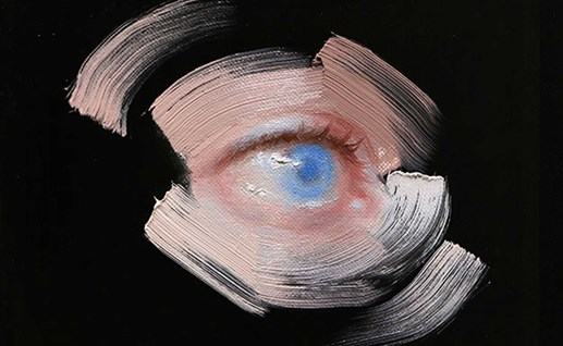 Het schilderen van een blauw oog
