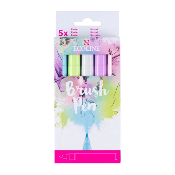 5-Color Pastel Ecoline Brush Pen Set